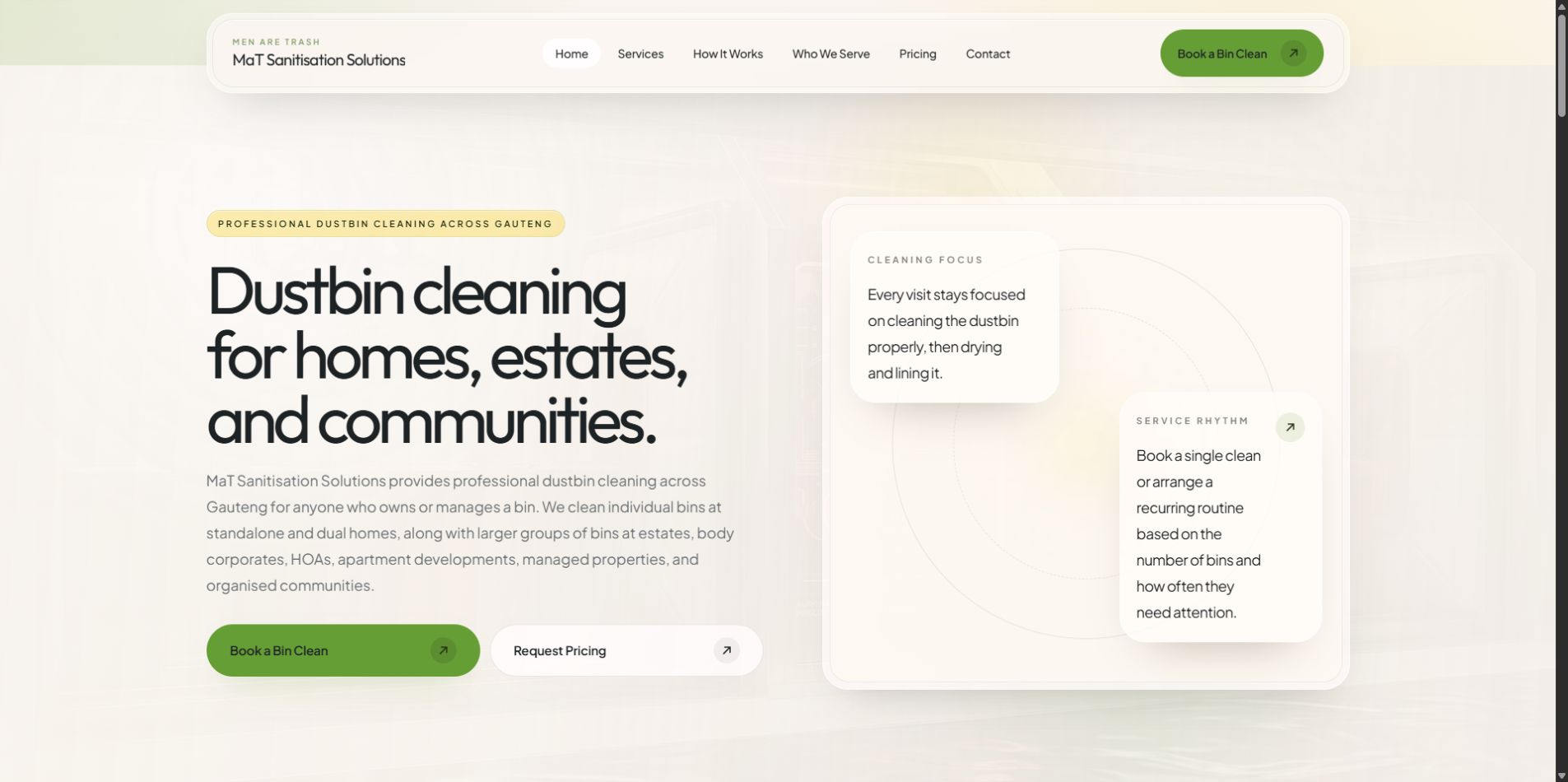 Sanitised MaT website screenshot