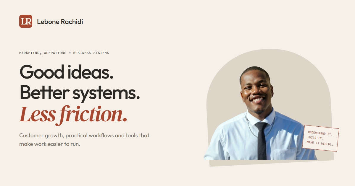 Foolow The System Lebone Rachidi | Marketing, Operations & Business Systems